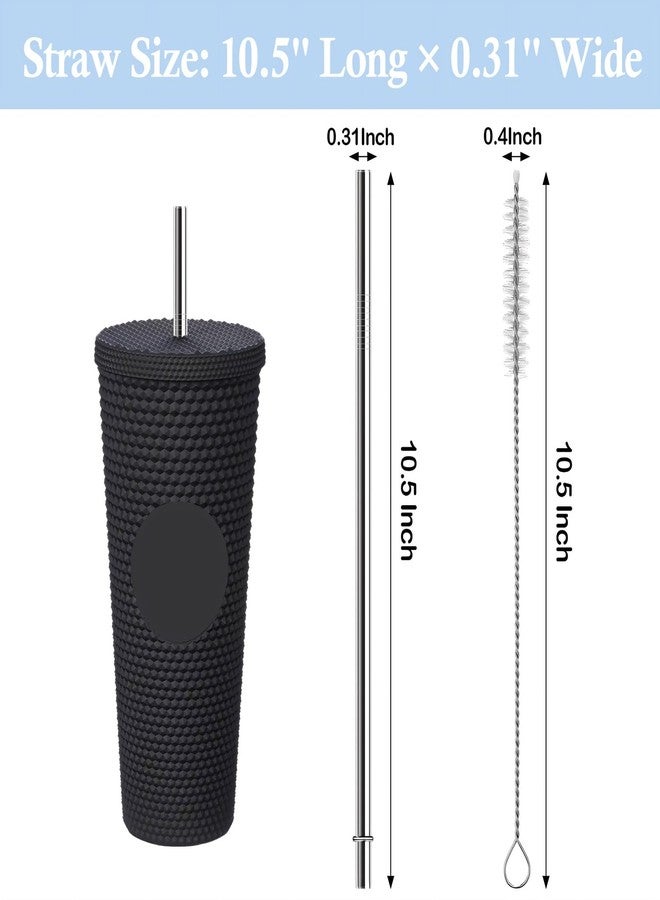 QUVIAE 10.5 Inch Metal Straw Replacement for Starbucks 24 oz, 10.5" X 0.31" Reusable Stainless Steel Straws with Cleaning Brush, Compatible with Starbucks Cup Tumbler (4+2) - Image 2